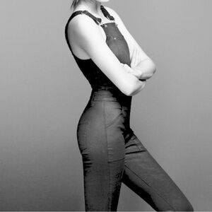 Frame Denim Black Overalls New